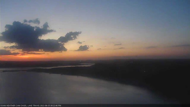 Lake Travis webcam, August 25, 2022 8:25 PM CT