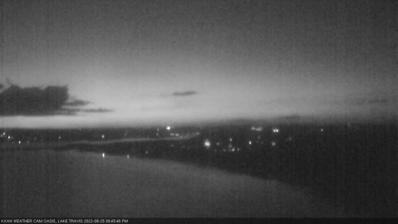 Lake Travis webcam, August 25, 2022 8:45 PM CT