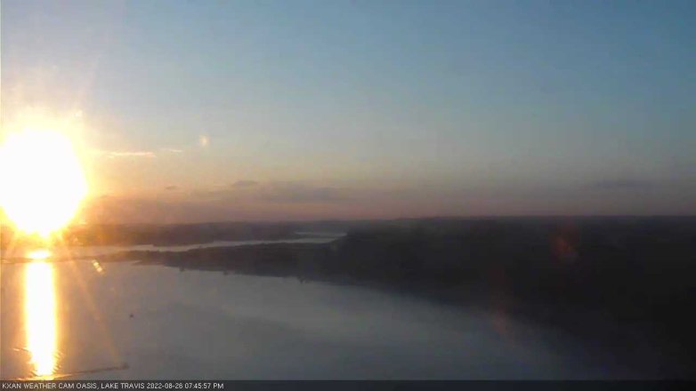 Lake Travis webcam, August 26, 2022 7:45 PM CT