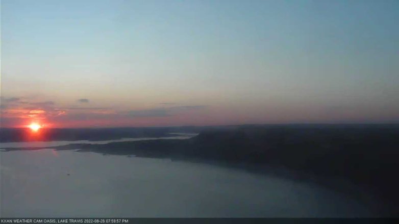 Lake Travis webcam, August 26, 2022 8:00 PM CT