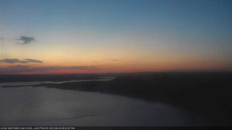 Lake Travis webcam, August 26, 2022 8:25 PM CT