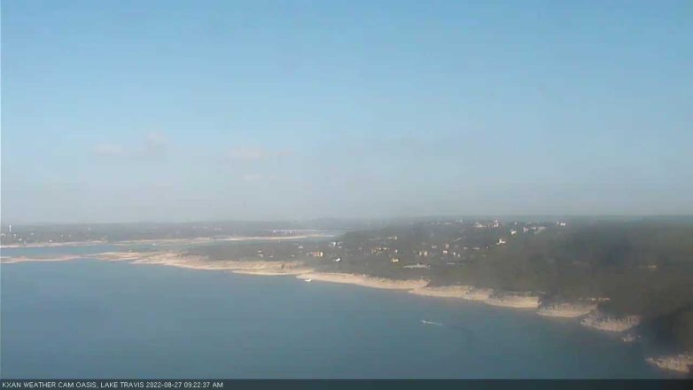 Lake Travis webcam, August 27, 2022 9:25 AM CT