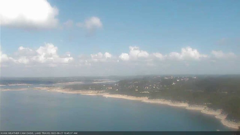 Lake Travis webcam, August 27, 2022 10:45 AM CT
