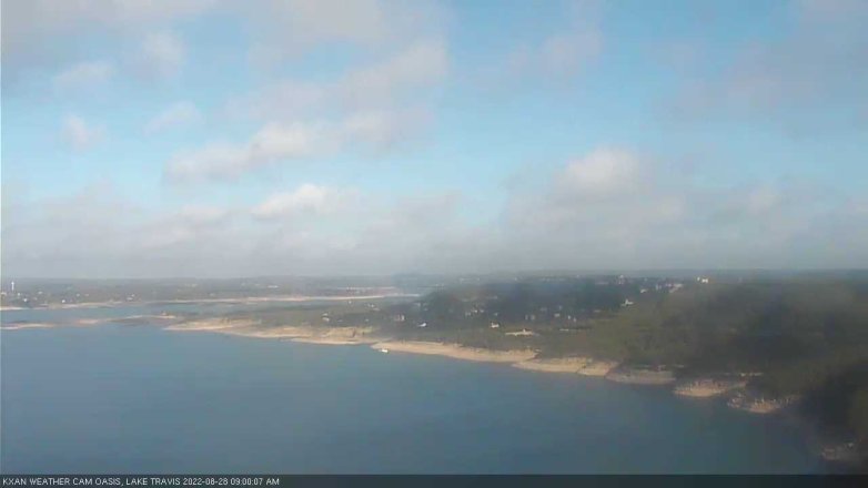 Lake Travis webcam, August 28, 2022 9:00 AM CT