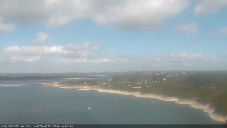 Lake Travis webcam, August 28, 2022 10:45 AM CT