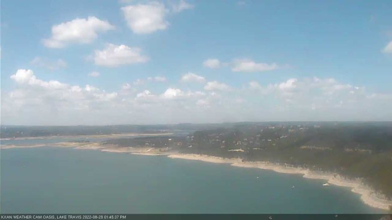 Lake Travis webcam, August 28, 2022 1:45 PM CT