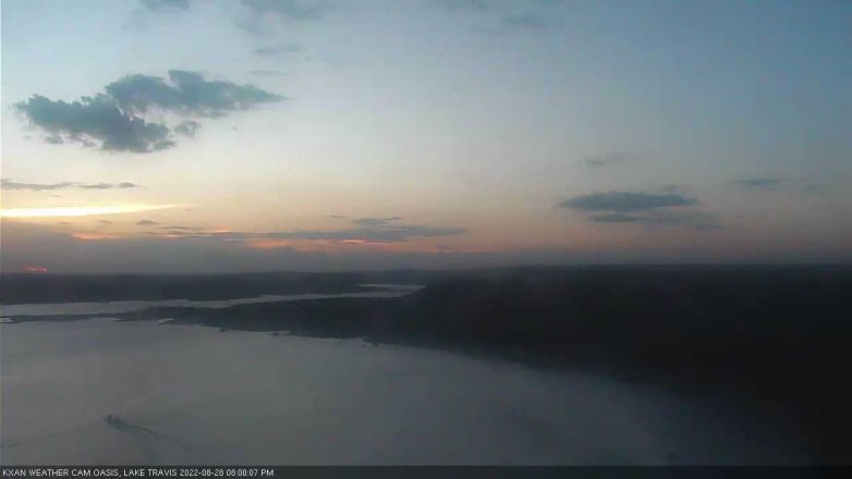 Lake Travis webcam, August 28, 2022 8:00 PM CT