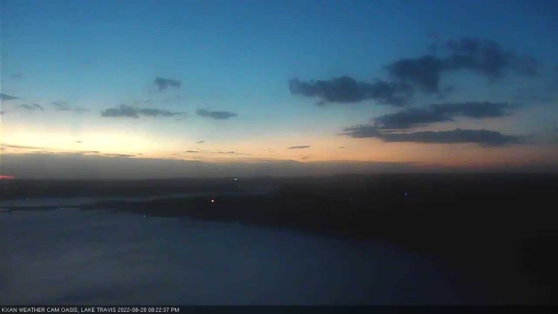 Lake Travis webcam, August 28, 2022 8:25 PM CT