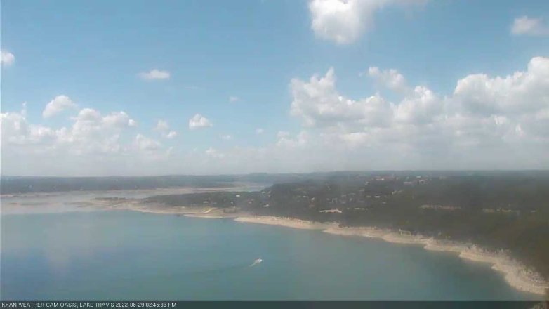 Lake Travis webcam, August 29, 2022 2:45 PM CT