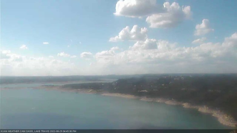 Lake Travis webcam, August 29, 2022 4:45 PM CT