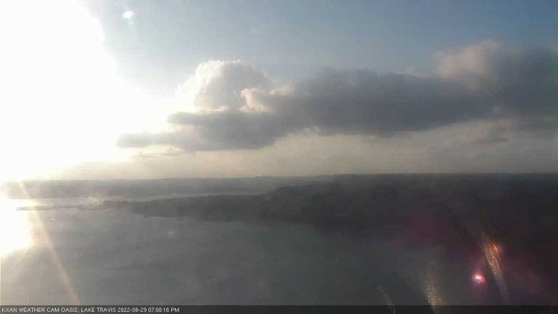Lake Travis webcam, August 29, 2022 7:00 PM CT