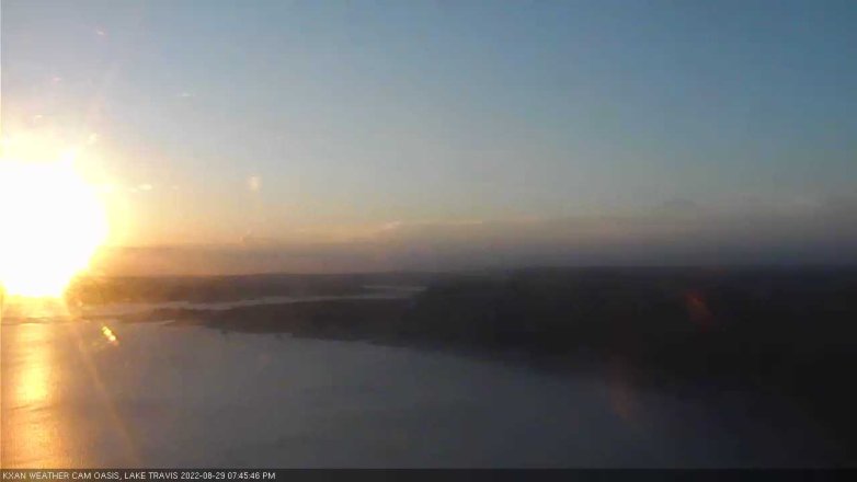 Lake Travis webcam, August 29, 2022 7:45 PM CT