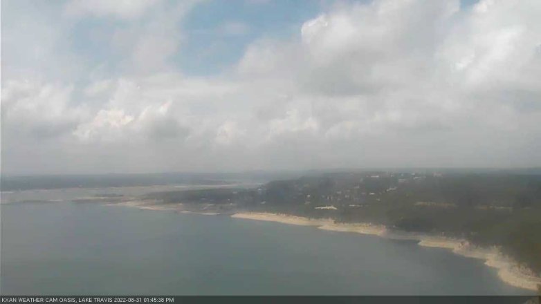 Lake Travis webcam, August 31, 2022 1:45 PM CT