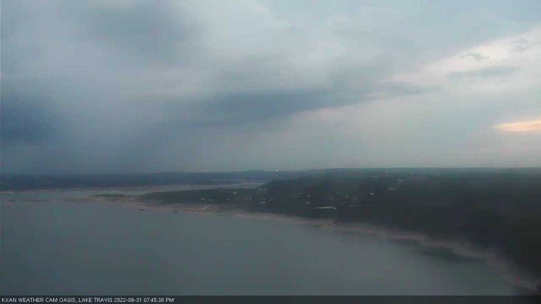 Lake Travis webcam, August 31, 2022 7:45 PM CT