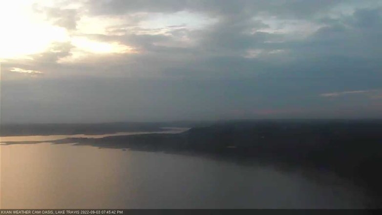 Lake Travis webcam, September 3, 2022 7:45 PM CT