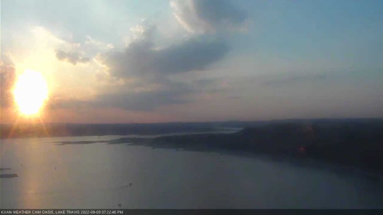 Lake Travis webcam, September 9, 2022 7:25 PM CT