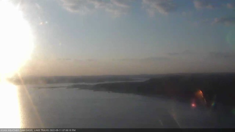 Lake Travis webcam, September 11, 2022 7:00 PM CT