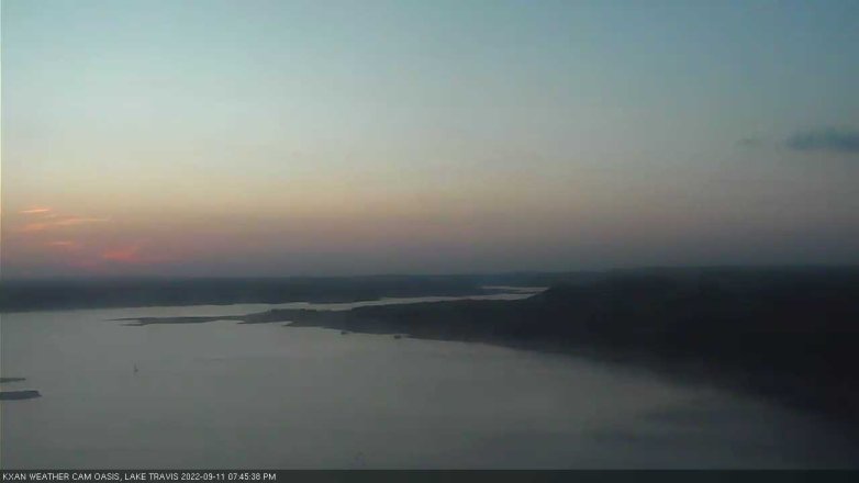 Lake Travis webcam, September 11, 2022 7:45 PM CT
