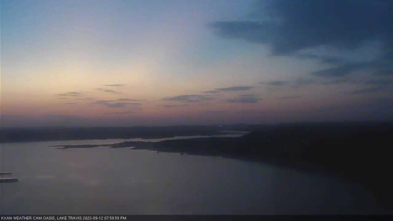 Lake Travis webcam, September 12, 2022 8:00 PM CT