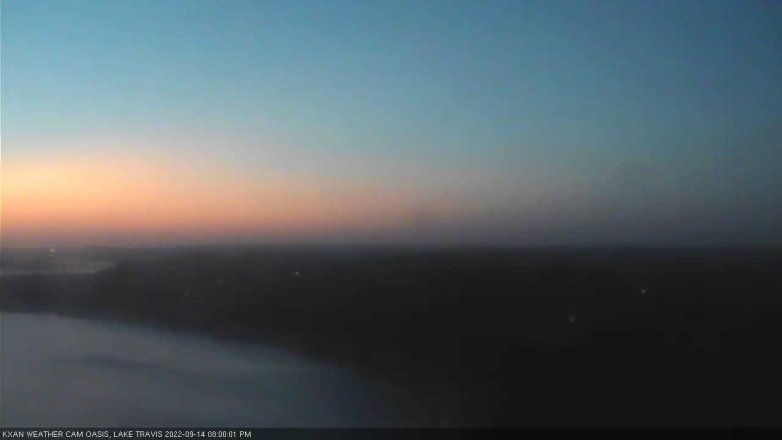 Lake Travis webcam, September 14, 2022 8:00 PM CT