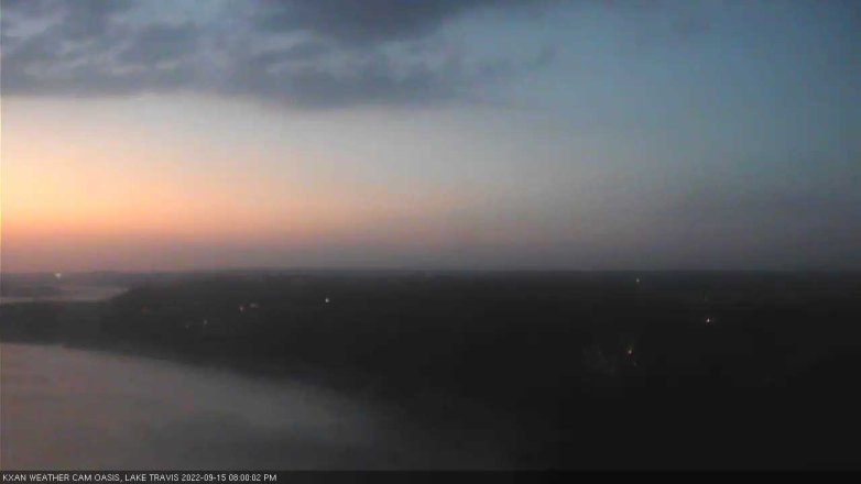 Lake Travis webcam, September 15, 2022 8:00 PM CT