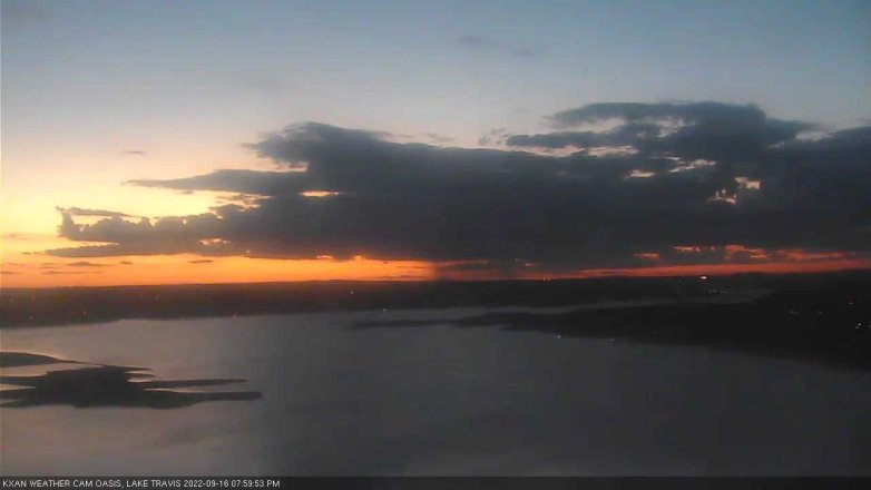 Lake Travis webcam, September 16, 2022 8:00 PM CT