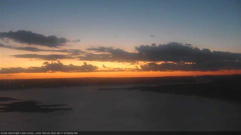 Lake Travis webcam, September 17, 2022 8:00 PM CT