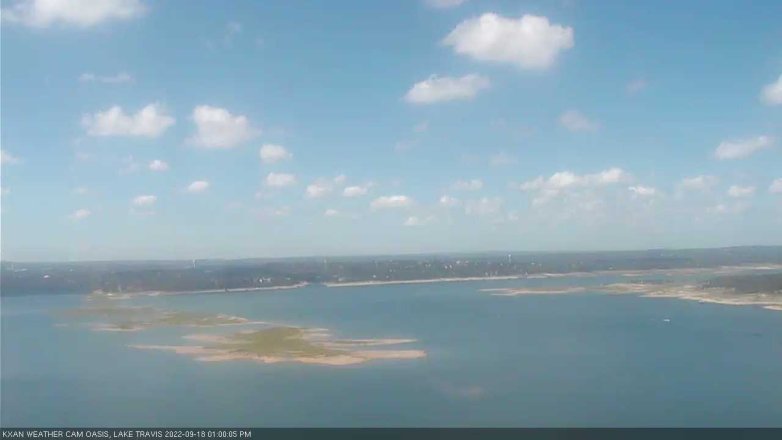 Lake Travis webcam, September 18, 2022 1:00 PM CT