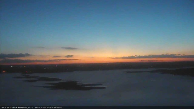Lake Travis webcam, September 18, 2022 8:00 PM CT