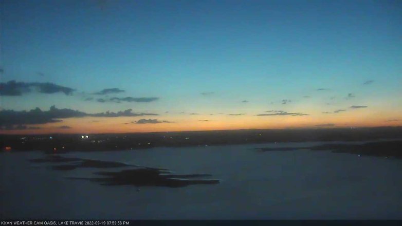 Lake Travis webcam, September 19, 2022 8:00 PM CT