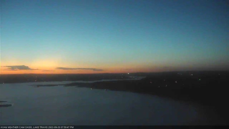 Lake Travis webcam, September 20, 2022 8:00 PM CT