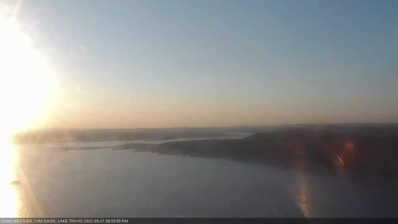 Lake Travis webcam, September 21, 2022 7:00 PM CT