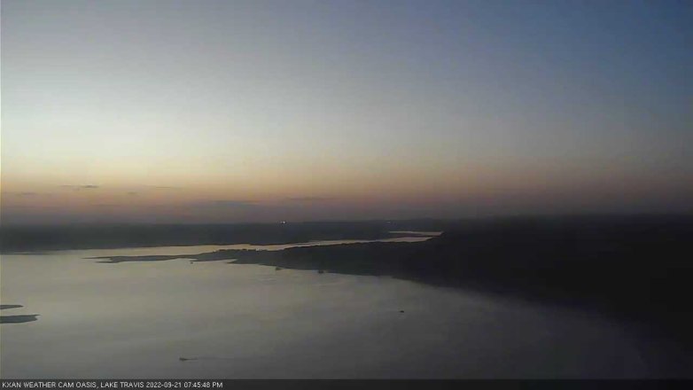 Lake Travis webcam, September 21, 2022 7:45 PM CT