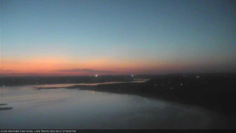 Lake Travis webcam, September 21, 2022 8:00 PM CT