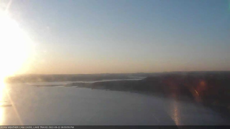 Lake Travis webcam, September 22, 2022 7:00 PM CT
