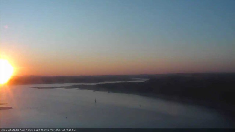 Lake Travis webcam, September 22, 2022 7:25 PM CT