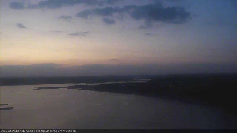 Lake Travis webcam, September 23, 2022 7:45 PM CT
