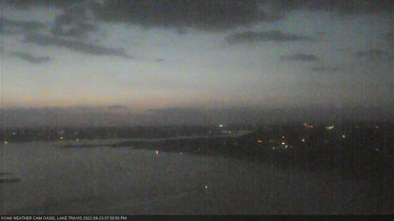 Lake Travis webcam, September 23, 2022 8:00 PM CT