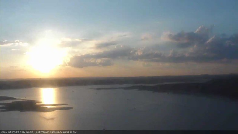 Lake Travis webcam, September 24, 2022 7:00 PM CT