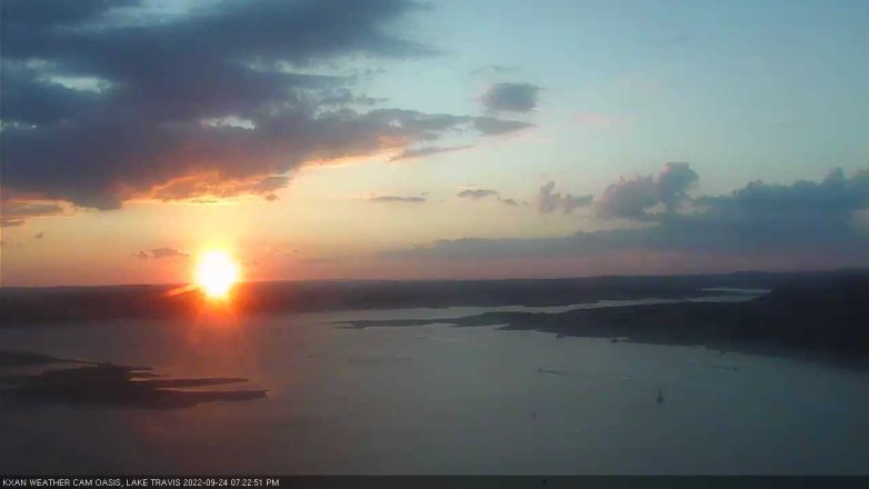 Lake Travis webcam, September 24, 2022 7:25 PM CT