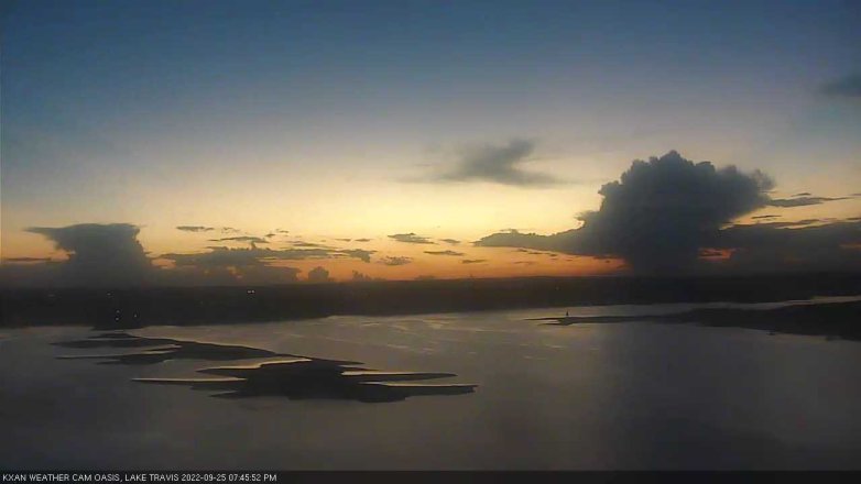 Lake Travis webcam, September 25, 2022 7:45 PM CT