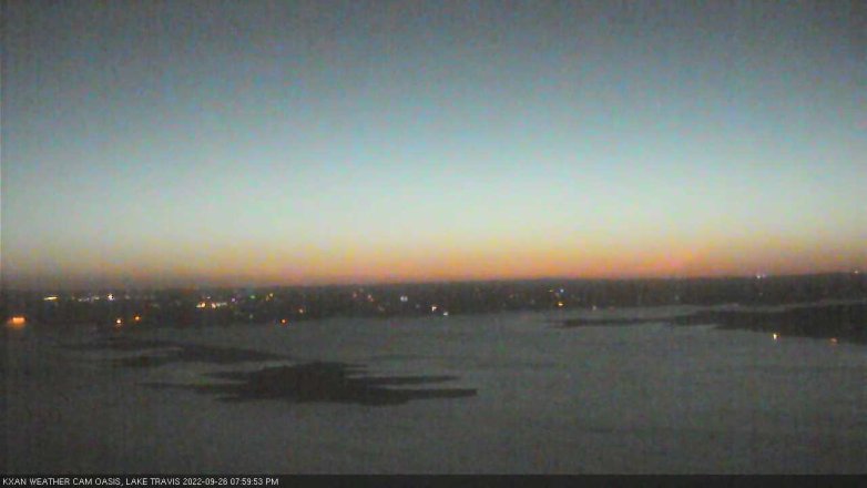 Lake Travis webcam, September 26, 2022 8:00 PM CT