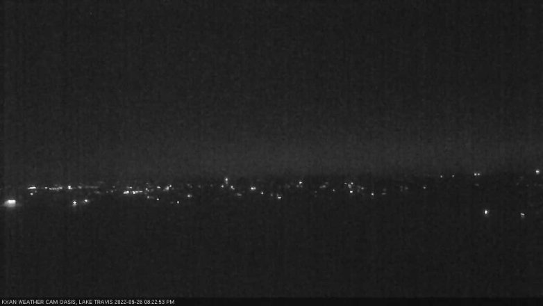 Lake Travis webcam, September 26, 2022 8:25 PM CT