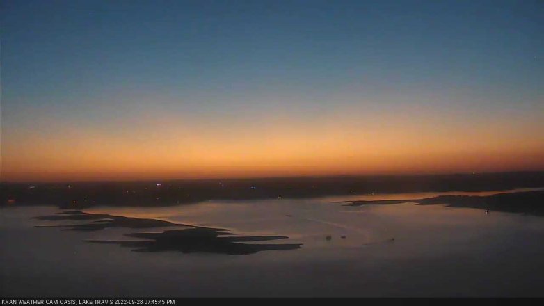 Lake Travis webcam, September 28, 2022 7:45 PM CT