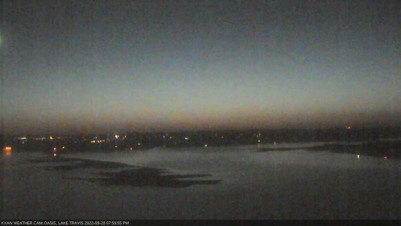 Lake Travis webcam, September 28, 2022 8:00 PM CT