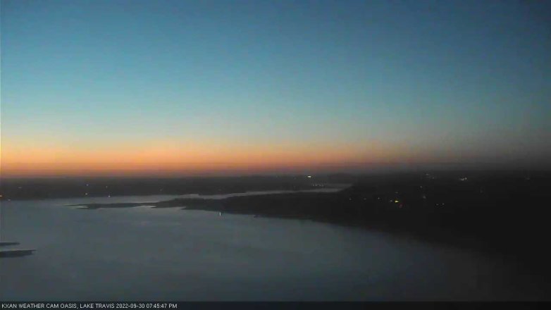 Lake Travis webcam, September 30, 2022 7:45 PM CT