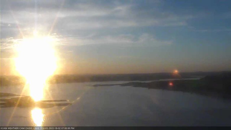 Lake Travis webcam, October 2, 2022 7:00 PM CT
