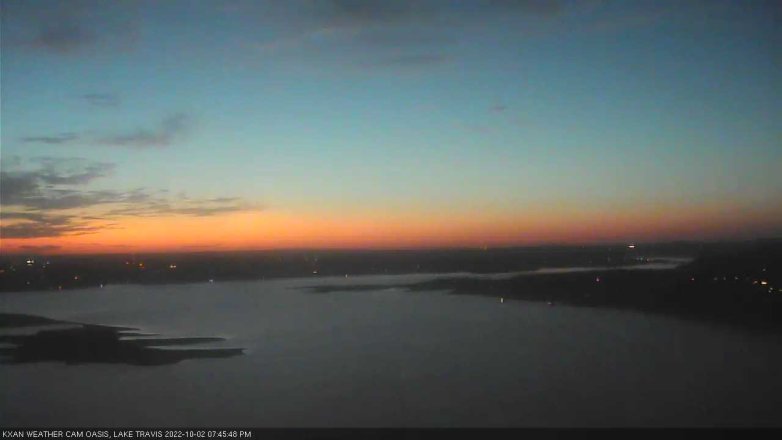 Lake Travis webcam, October 2, 2022 7:45 PM CT