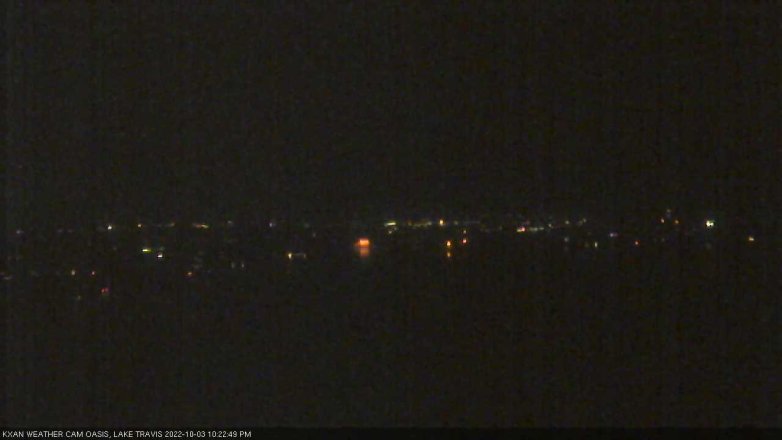 Lake Travis webcam, October 3, 2022 10:25 PM CT