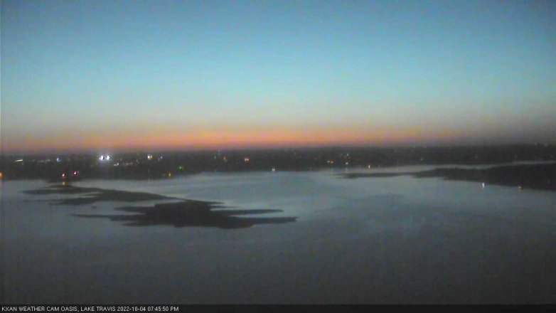 Lake Travis webcam, October 4, 2022 7:45 PM CT